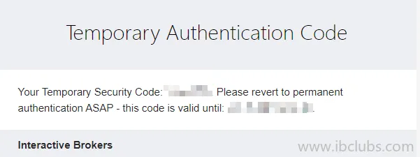 盈透证券临时验证码邮件截图